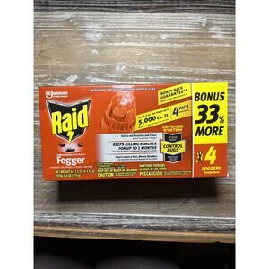 Raid Concentrated Deep Reach Fogger 4 Pack No Wet Residue Roach Flea Ant